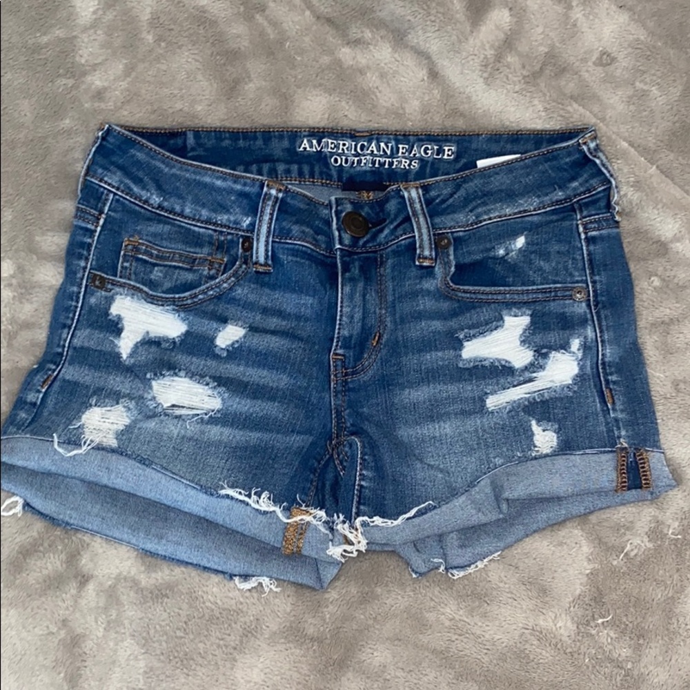 Distressed Denim Shorts
